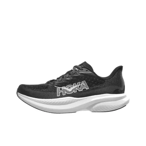 HOKA ONE ONE MACH 6 Противоскользящий Устойчивый к истиранию Низкий Топ Повседневные Беговые кроссовки Мужские Черный Белый