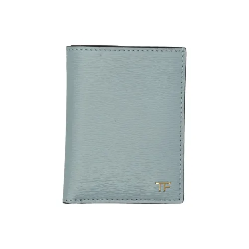TOM FORD Кожаный держатель для карт и кошелек мужской небесно-голубой