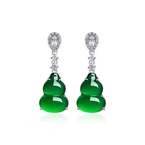 Серьги из нефрита Zheng Baifu с цветной глазурью женские