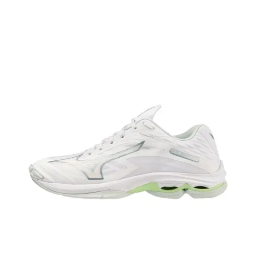 Mizuno Wave Lightning Z6 Slip-Resistant Abrasion-Resistant Breathable Low-Top Training Shoes Men's White Green Мицубо Уэйв Лайнинг Z6 Противоскользящие Устойчивые к Износу Дышащие Низкие Кроссовки для Тренировок Мужские Белый Зеленый