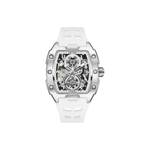 MEGIR Автоматический механический механизм Мужские часы 43мм*50мм*15мм Белый