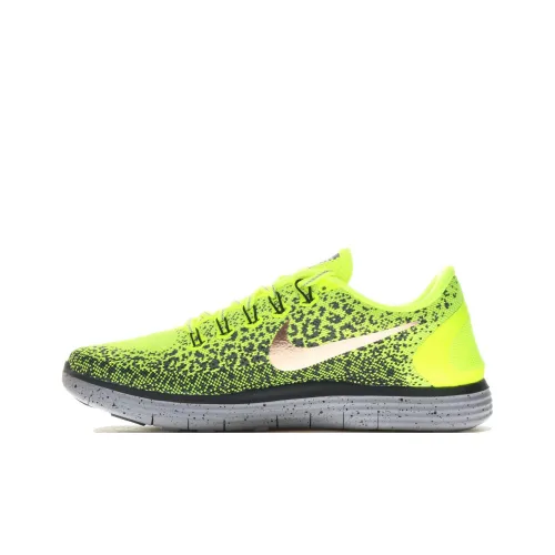 Nike Free RN Амортизация Износостойкий Низкий Топ Беговые кроссовки Мужские Желтый Черный
