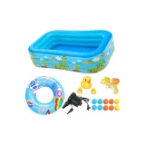 Детство Веселье Плавание Бассейн [1,5 м Роскошь Edition] с Электрическими Насосами + 1 Плавательный Кольцо + 10 Пляжных Мячей + 1 Водяной Пистолет