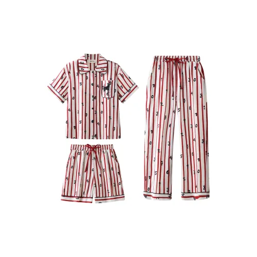 Wabi Town 100% хлопок Короткий рукав Рубашка Весна Лето Винтажный стиль Домашняя одежда и Пижамы Комплект Женский