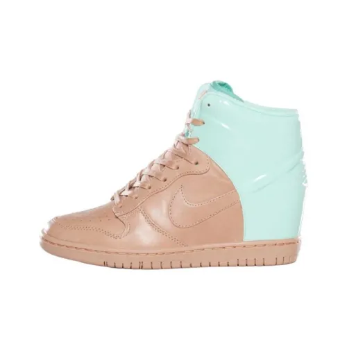 nike Dunk Sky Hi противоскользящие устойчивые к истиранию MID Топ Скейтбординг Кроссовки Женские Коричнево-зеленые
