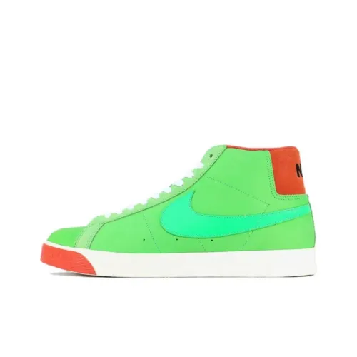 Nike Blazer Амортизация Износостойкий MID Топ Скейтборд Кроссовки Унисекс Зеленый