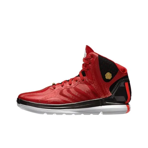 Adidas D Rose 4,5 Амортизация Износостойкий MID Топ Беговые кроссовки Унисекс Красный