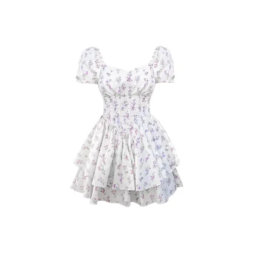 ZUKIZUKI Короткое платье с короткими рукавами женское белое