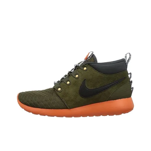 Nike Roshe Run Амортизация Износостойкие Высокие Кроссовки для Бега Мужские Зеленые
