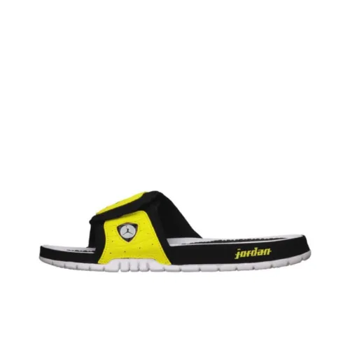 Джордан Slippers с резиновым подошвой Унисекс Черный Желтый