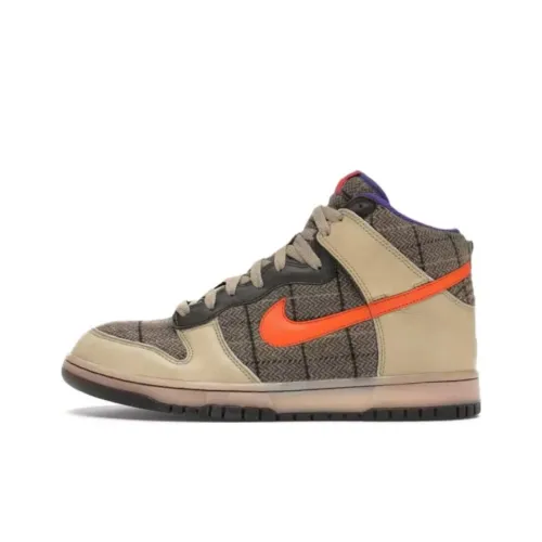 Nike Dunk High Нескользящий Легкий Высокий Топ Скейтборд Кроссовки Унисекс Коричневый Серый