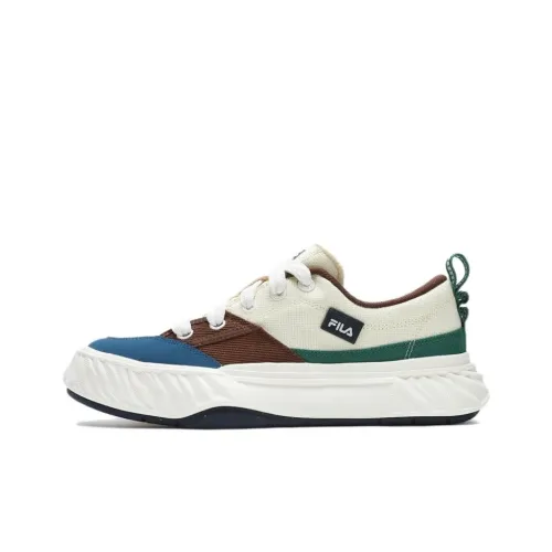 FILA Fosso Low-Top Canvas Shoes Beige Blue Men's