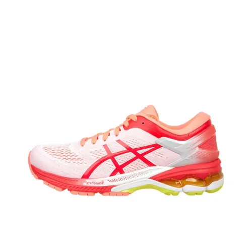 Asics Gel Kayano 26 Low Топ Беговые кроссовки Женские Белые Розовые