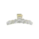 Ледяная прозрачность, серебряная круглая бусина, заколка-краб