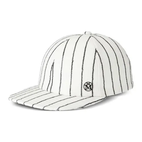 Maison Michel Linen Baseball Caps Women's White