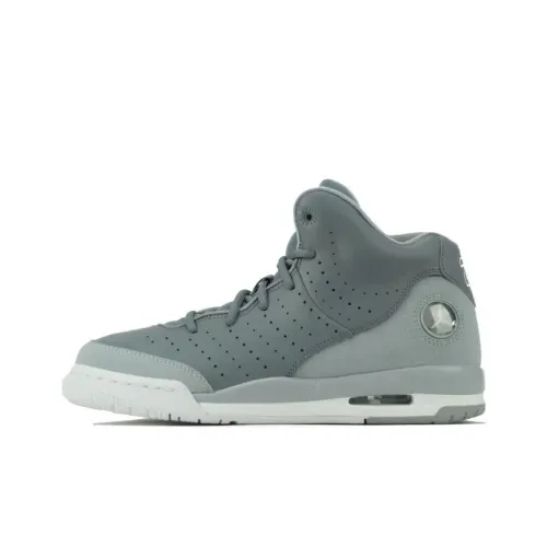 Jordan Flight TRADITION Амортизаторы Shock Absorbers Противоскользящие Устойчивые к истиранию MID Топ Винтажные баскетбольные кроссовки Мужские Серый