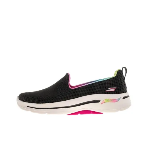 Skechers Go Walk Arch Fit Амортизация Износостойкий Низкий Топ Повседневная Обувь Женская Черная