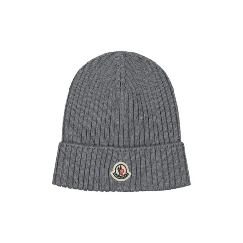 Moncler Новая шерсть Шапки-бини Унисекс Серый