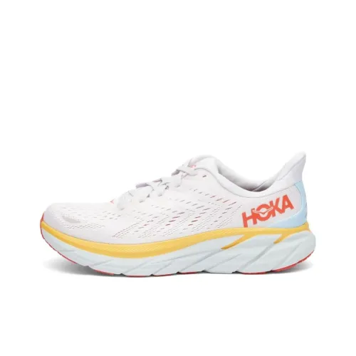 HOKA ONE ONE Амортизация Износостойкие Низкие Кроссовки для Бега Унисекс Белый Красный Желтый