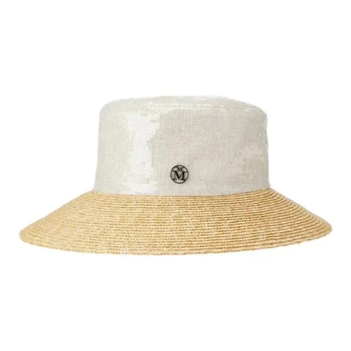 Maison Michel Солома Шляпы ведра Женские Белый Коричневый