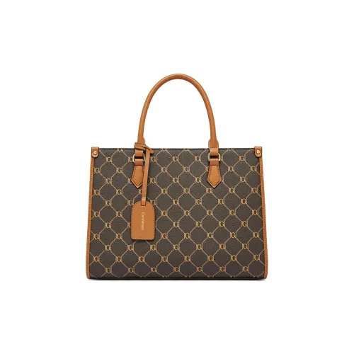 Geshiman PVC через плечо сумка обычная женская кофе экрю