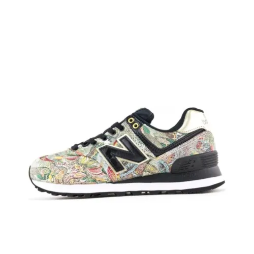 New Balance NB 574 Устойчивые к истиранию низкие беговые кроссовки Женские Многоцветные Черные