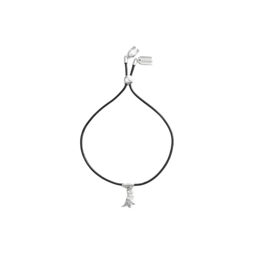 COACH Кожа Латунь с покрытием Стекло CUBIC Циркон Браслеты Женские Черный