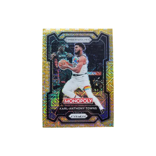 PANINI 2023-24 Timberwolves Karl Anthony Towns Prizm Монополия Коллаборация Золотой Mojo Рефракция Звезда Карта Passage