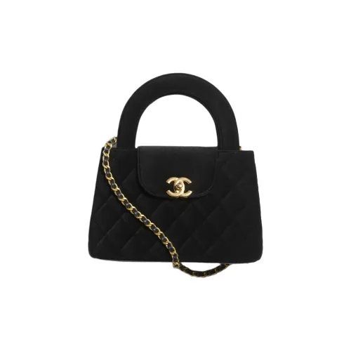 CHANEL Вельвет Сумка через плечо Сумка Мини Женская Черная