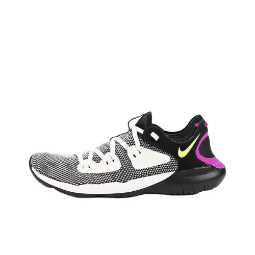 Nike Flex 2018 RN Slip-Resistant Низкие Беговые Кроссовки Унисекс Черный Белый