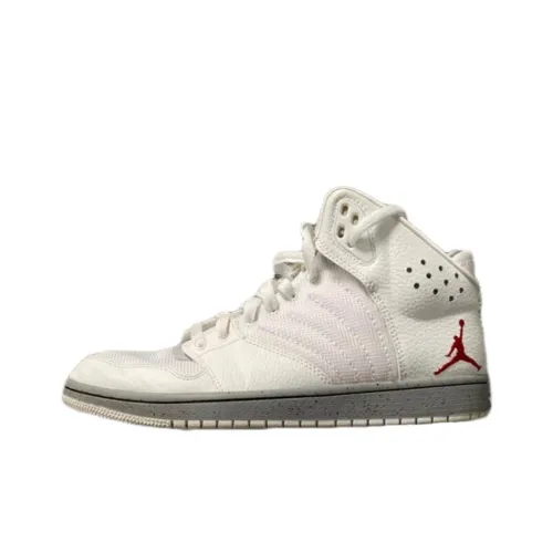 Jordan Air Jordan 1 Flight 4 Амортизация Износостойкий Высокий Топ Винтажные Баскетбольные Кроссовки Мужские Белый Красный