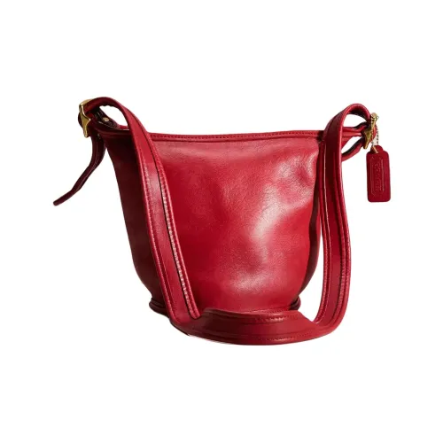 COACH Перчаточная дубленая кожа Сумка через плечо Средняя Женская Красная