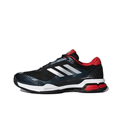 Adidas Barricade Club Slip-Resistant Low-Top Tennis Shoes Men's Black Silver Адидас Barricade Club Низкие теннисные кроссовки с противоскользящим покрытием для мужчин черный серебряный