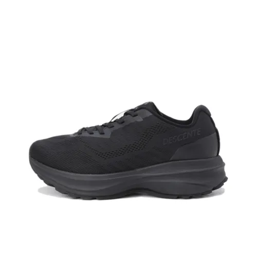 DESCENTE Slip-resistant Abrasion-resistant Low-top Беговые кроссовки Унисекс Черный