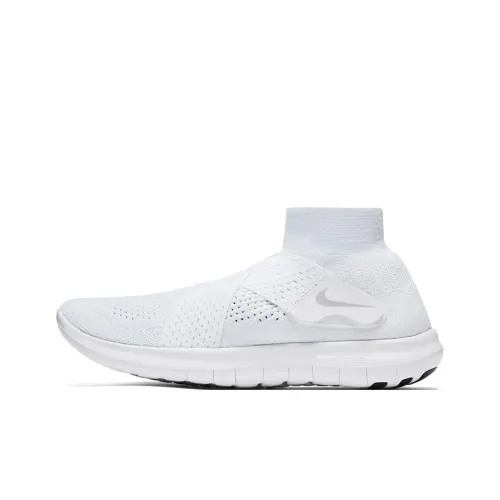 Nike Free RN Амортизация Противоскользящий Дышащий Легкий Высокий Топ Беговые кроссовки Женские Белые