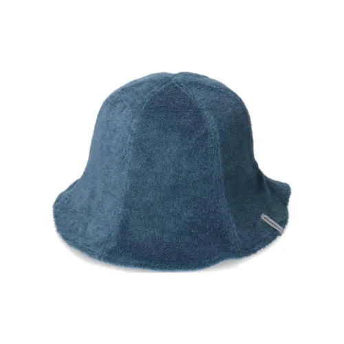 Override Linen Fiber Polyester Fiber Cotton Bucket Hats Unisex Blue
