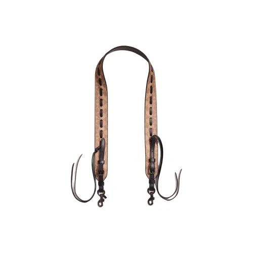 COACH Покрытый холст телячья кожа сумка ремень женский коричневый