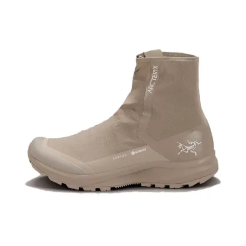 Arcteryx AERIOS NIVALIS Slip-resistant Abrasion-resistant Waterproof High Top Hiking Shoes Unisex Smoke Gray Арктерикс AERIOS NIVALIS Противоскользящий Устойчивый к износу Водонепроницаемый Высокий Топ Походная обувь Унисекс Дымчатый Серый