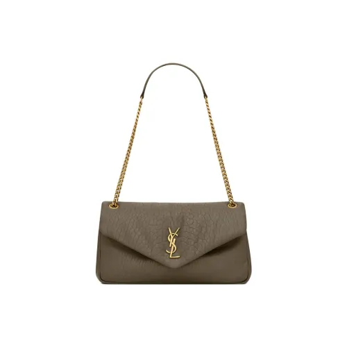 SAINT LAURENT Рельефная овчина Сумка через плечо Женская Светлый мускус