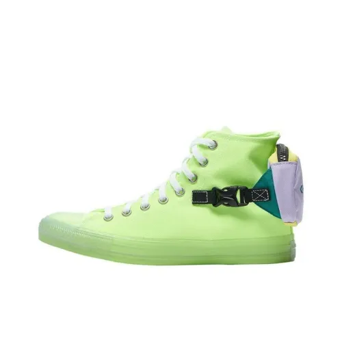 Converse Chuck Taylor All Star Buckle Up Hi High Top Canvas Shoes Unisex Neon Green Конверс Чук Тайлер Ол Стар Букле Ап Хай Хай Топ Кеды Унисекс Неон Зеленый