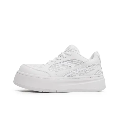 Angelmi Slip-resistant Abrasion-resistant Low-top Skateboard Shoes Unisex White Ангелми Противоскользящие Устойчивые к износу Низкие Кроссовки для скейтбординга Унисекс Белые