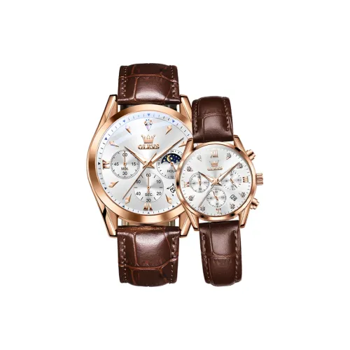 OLEVS Кварцевый механизм Унисекс Белый циферблат