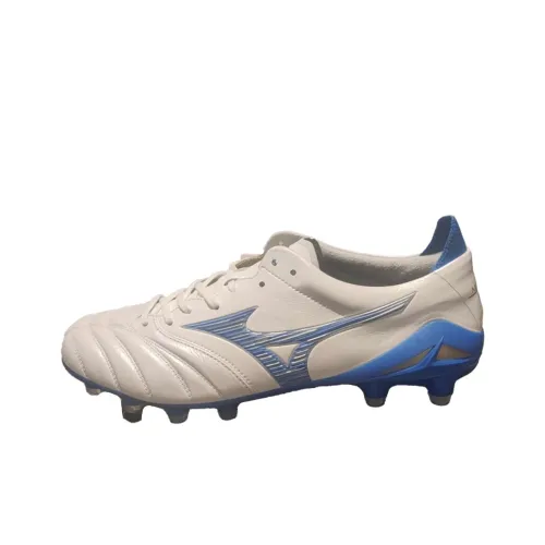 Mizuno Morelia Neo Slip-Resistant Abrasion-Resistant Футбольные бутсы Унисекс Белый Синий