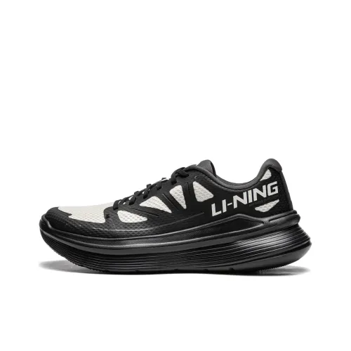 LINING Ling Yue Slip-resistant Abrasion-resistant Low Top Casual Running Shoes Men's Gray Black LINING Ling Yue Противоскользящий Устойчивый к истиранию Низкий Топ Повседневные Беговые Кроссовки Мужские Серый Черный