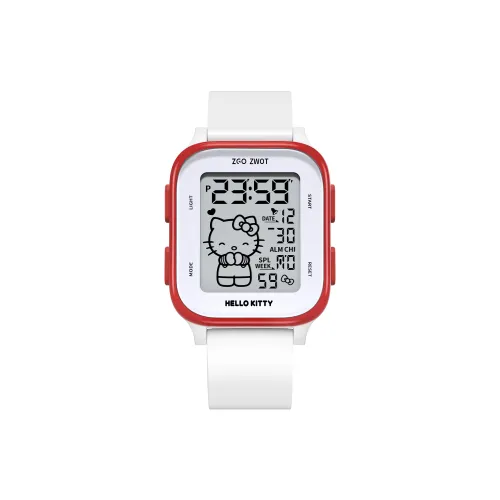 Hello Kitty Электронический механизм TPU ремешок Часы Женские часы Белый циферблат