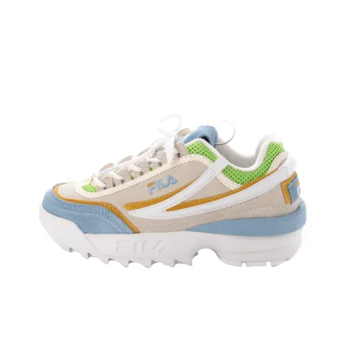 FILA Disruptor 2 Устойчивый к истиранию Дышащие Низкие Беговые кроссовки Женские Серый Синий