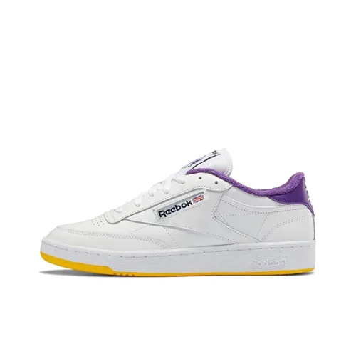 Reebok Club C Series 85 Low Топ Скейтборд Кроссовки Унисекс Белый Фиолетовый Ласточкин Хвост