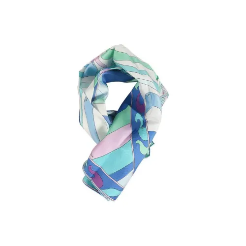 EMILIO PUCCI Шелковые шарфы Женские Небесно-голубой