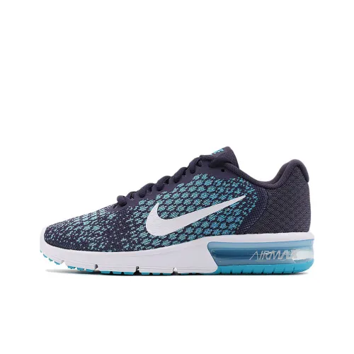 Nike Air Max Sequent Low Беговые кроссовки Топ Женские Синий