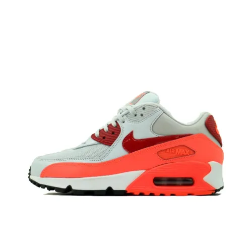 Nike Air Max 90 Амортизация Износостойкие Низкие Кроссовки для Бега Женские Белые Апельсиновые